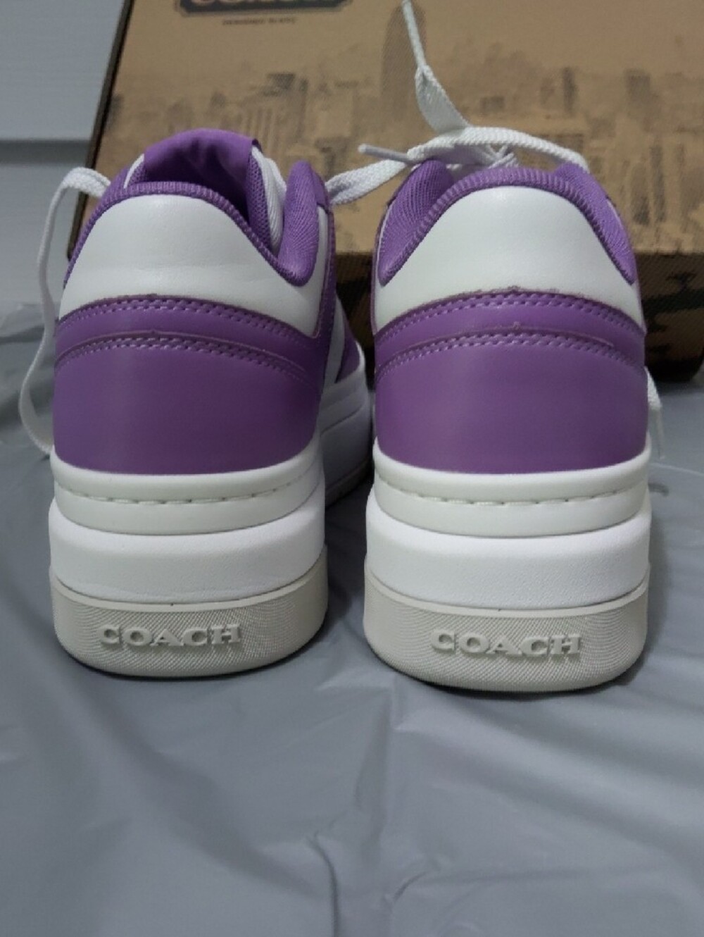 Coach White and Purple Platform Sneakers - Picture 6 of 12